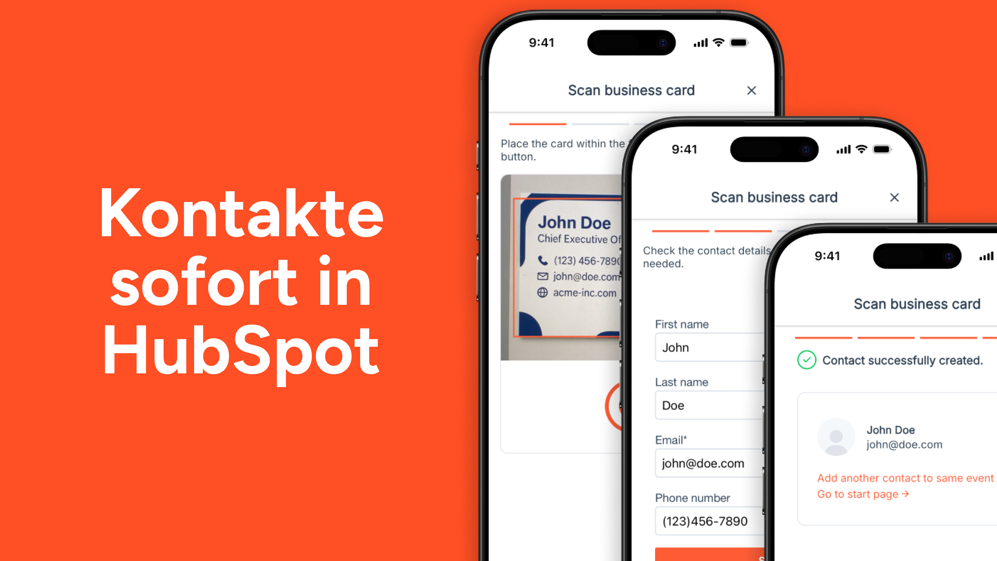 Kontakte sofort in HubSpot