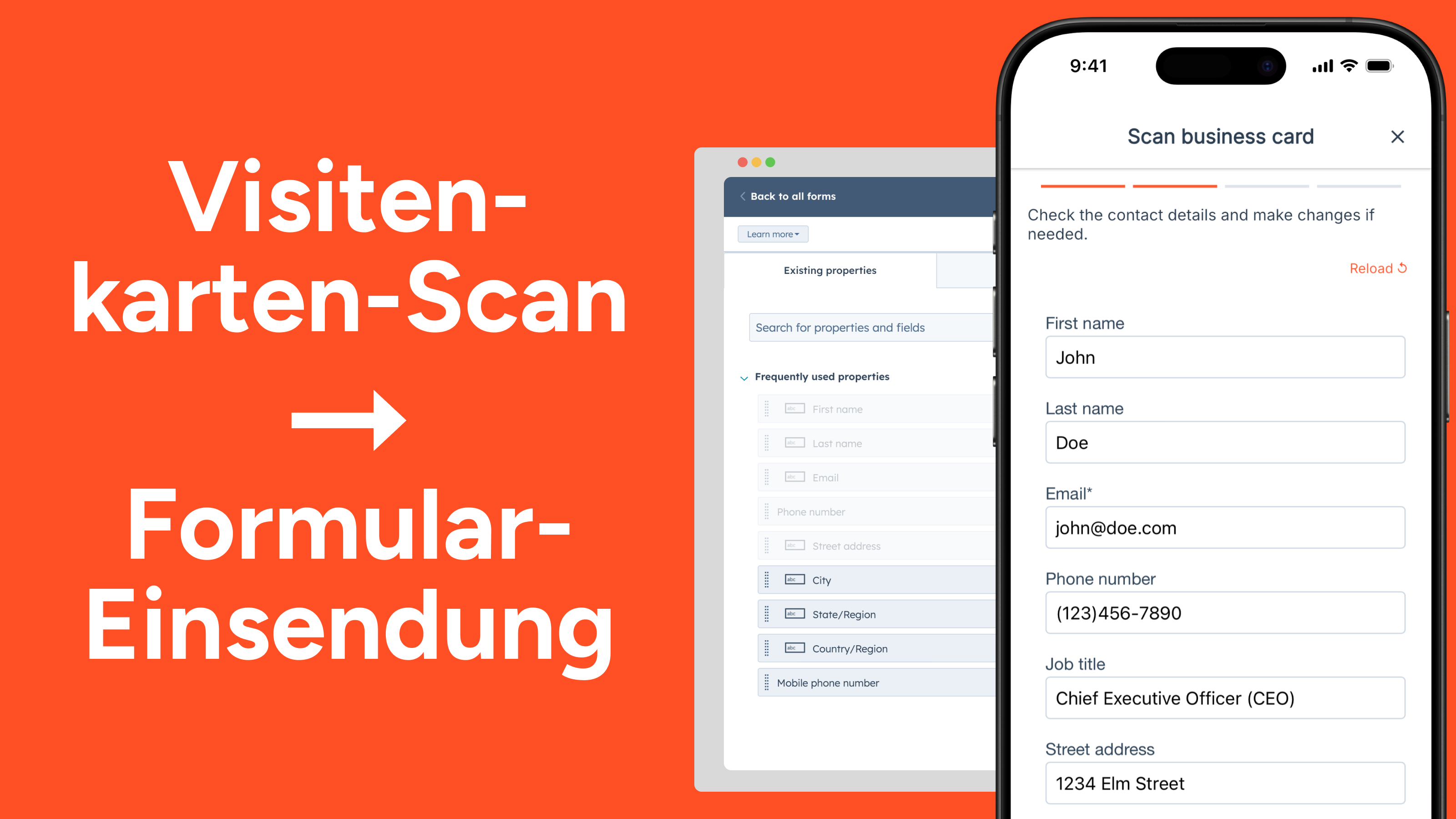 Visitenkarten-Scan -> Formular-Einsendung
